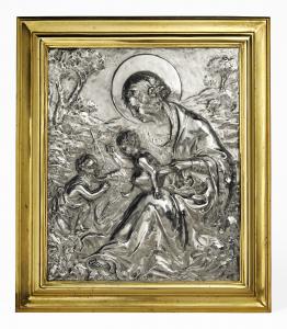 Placca di argento sbalzato e inciso "La Madonna del lago". Probabilmente Milano, post 1824